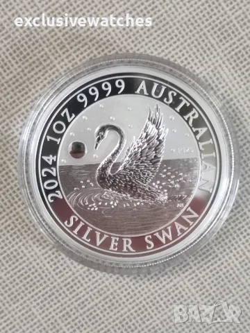 1 унция сребърна монета Австралия Лебед 2024 , снимка 4 - Нумизматика и бонистика - 47547354