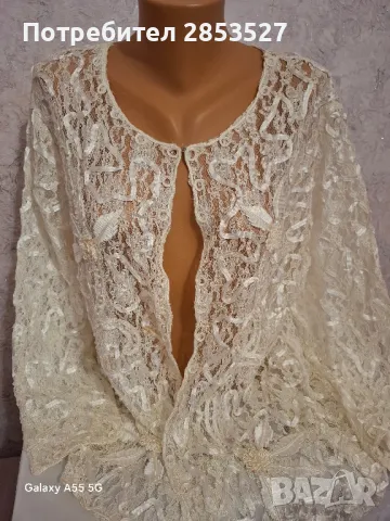 Бяла финна Жилетка /дантела и перли, снимка 3 - Жилетки - 49935249