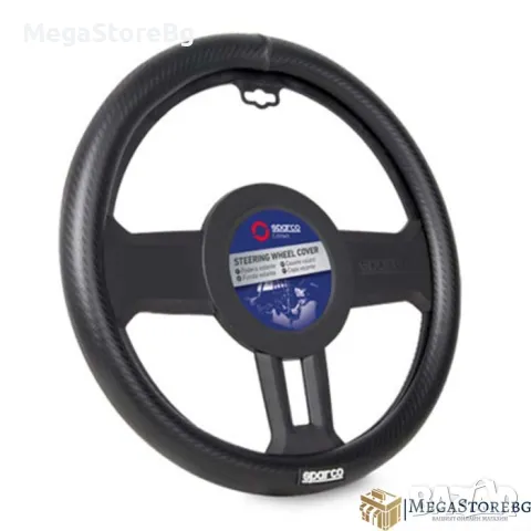 Калъф за волан SPARCO - SPS127BK черно карбон, снимка 1