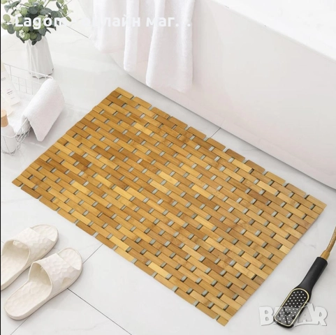 Универсален килим за баня, бамбук, нехлъзгав, влагоустойчив, многофункционална употреба