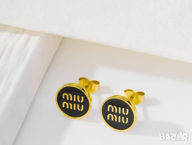 обеци от висококачествена медицинска стомана miu miu, снимка 9 - Обеци - 52093064