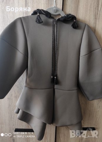 Other Theory нова блуза милитъри неопрен с колие, снимка 7 - Блузи с дълъг ръкав и пуловери - 41652915