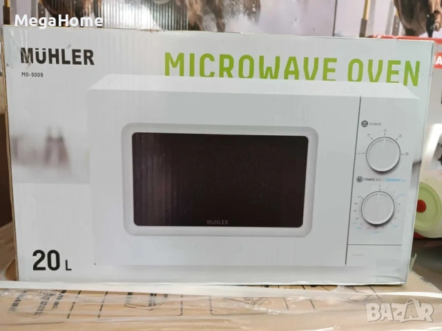 Бяла Микровълнова фурна MUHLER с 6 степени и размразяване, снимка 6 - Микровълнови - 53355179