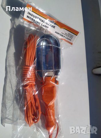 Подвижна работна лампа с кабел 10 м. Е 27 крушка 60 W с кука, снимка 7 - Други инструменти - 35670330