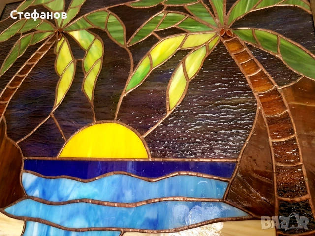Светещо пано за стена, витраж, "Тифани", снимка 4 - Декорация за дома - 53527285