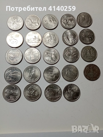 САЩ МОНЕТИ 1/4 Куортър долар 2016 2017 Г 