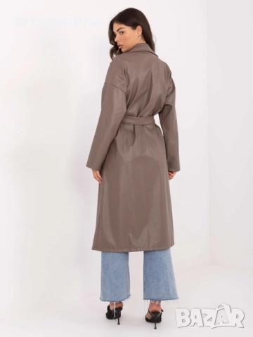 Дамско двуредно закопчаващо се палто Fango от еко кожа, 4цвята , снимка 17 - Палта, манта - 51813614