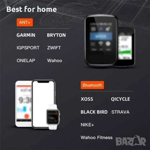 Професионален сензор за скорост и каданс, безжичен скоростомер, H64, съвместимост с пулс, пластмасов