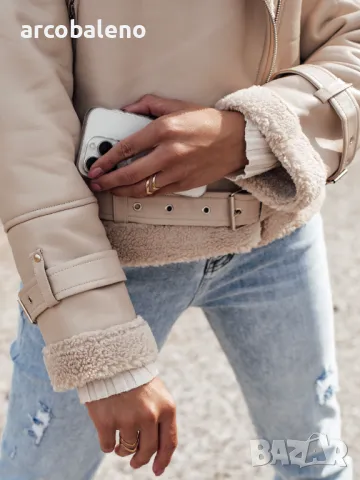 Дамско кожено зимно яке BELLCIAO, 3цвята , снимка 5 - Якета - 47422422