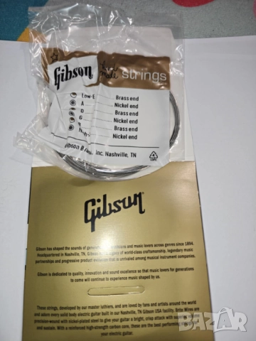 Gibson Brite Wire Reinforced Light 10-46-струни за електрическа китара, снимка 3 - Китари - 52097810