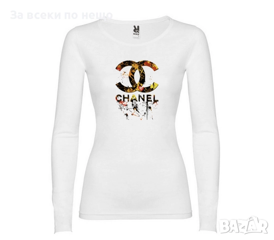 Chanel Дамска Бяла Блуза С Дълъг Ръкав - 2 Различни Модела Код LFS651, снимка 2 - Блузи с дълъг ръкав и пуловери - 51625293