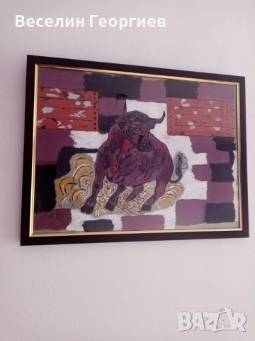 Картина "Корида" - гваш, снимка 2 - Картини - 53401094