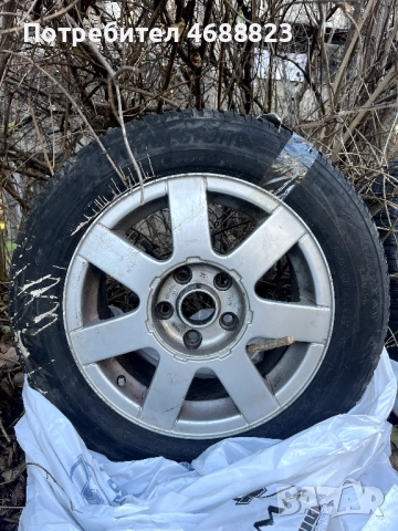 Алуминиеви лети джанти vw/фолксваген със зимни гуми Bridgestone 195/65 R15, снимка 4 - Гуми и джанти - 52863120