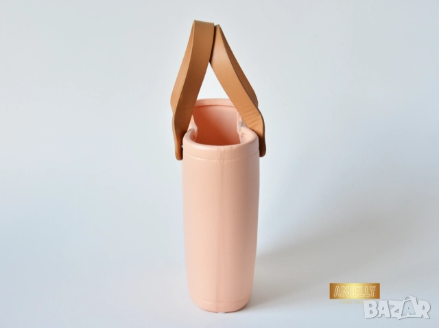 Керамична Декоративна Кашпа във Формата на Дамска Чанта / Саксия Цвят Праскова / Подарък за Нов Дом, снимка 4 - Вази - 52395340