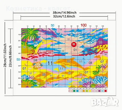Гоблен щампа с кръстат бод - Морски свят , снимка 2 - Гоблени - 49864618