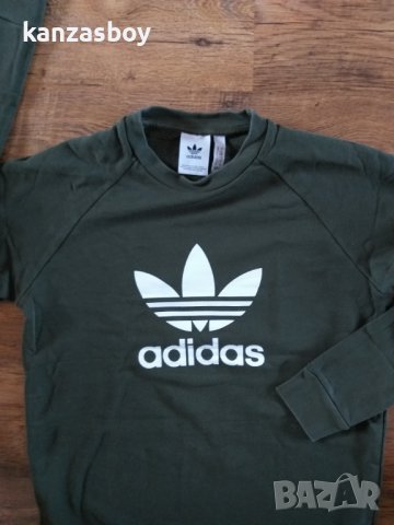 adidas Originals Trefoil Sweat In Green - страхотна мъжка блуза, снимка 3 - Спортни дрехи, екипи - 39676013