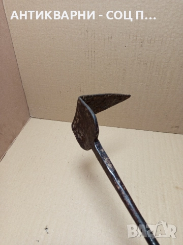 Стар Ръчно Кован Ръжен За Пещи Камини Барбекюта Дължина 140см., снимка 3 - Антикварни и старинни предмети - 52539961