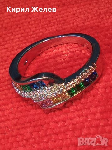 РАЗКОШЕН СРЕБЪРЕН АРТ ПРЪСТЕН РОДИРАНО СРЕБРО 925 ИНКРУСТИРАН с РАЗНОЦВЕТНИ СКЪПОЦЕННИ КАМЪНИ 38590