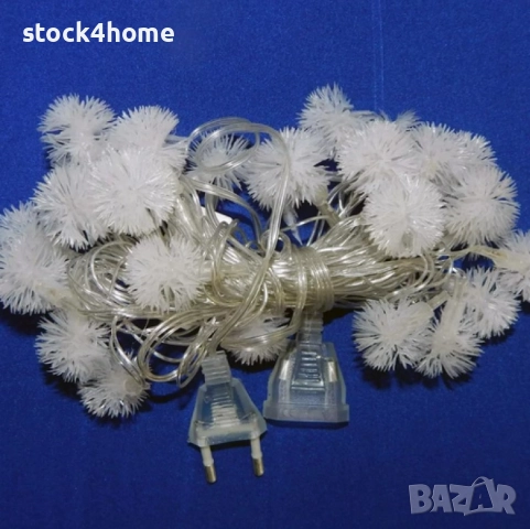 Коледни Лампички с форма на снижинки, Многоцветни, 5 метра