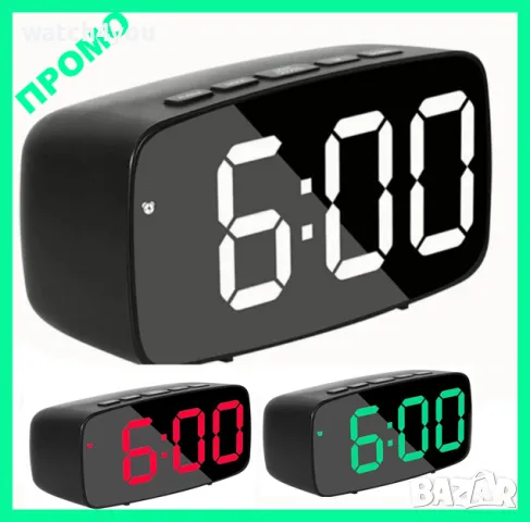 НОВИ СВЕТЕЩИ ЧАСОВНИЦИ. СВЕТЕЩ LED ЧАСОВНИK С ГОЛЕМИ ЦИФРИ НА ТОК И БАТЕРИИ ТЕРМОМЕТЪР DIGITAL CLOCK