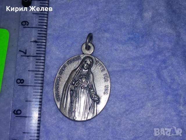 СТАРИННА ГЕРМАНСКА РЯДКА РИМОКАТОЛИЧЕСКА ПОСРЕБРЕНА НАГРЪДНА ИКОНКА ДВУСТРАННА 31254, снимка 7 - Антикварни и старинни предмети - 39677030