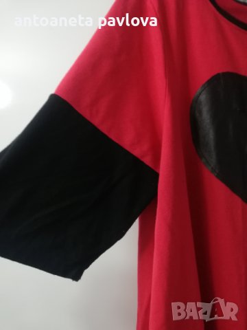 Рокля -туника с кожено сърце , снимка 3 - Рокли - 40536122