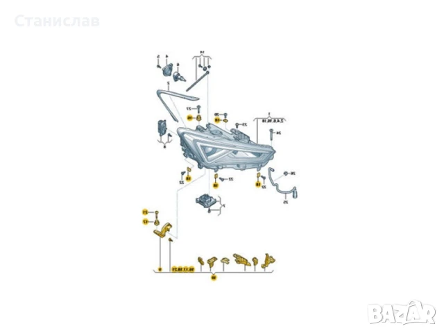 Комплект щипки за захващане на фар Seat Leon MK4, снимка 5 - Части - 50650627