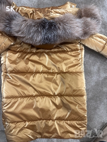Златно Якенце с естествен пух, снимка 2 - Якета - 52453262