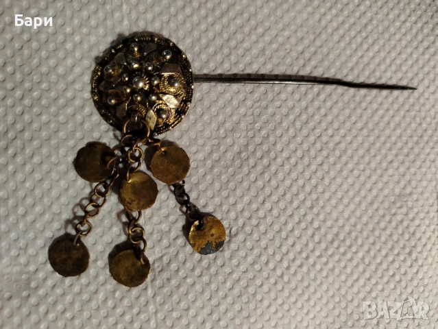 КРАСИВА ВЪЗРОЖДЕНСКА ИГЛА ЗА КОСА ХIX ВЕК, снимка 2 - Други ценни предмети - 53432608