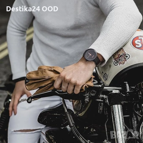 Мъжки ръчен часовник черен циферблат розово злато, снимка 5 - Мъжки - 53503161