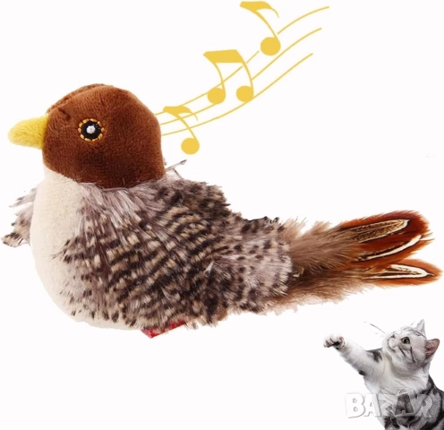 Любимата играчка на котките! Чуруликаща и мърдаща птица + котешка трева (catnip), снимка 8 - За котки - 52230351