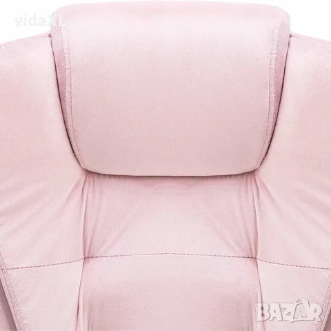 vidaXL Масажиращ офис стол, розов, кадифе, снимка 5 - Столове за офис - 56146292