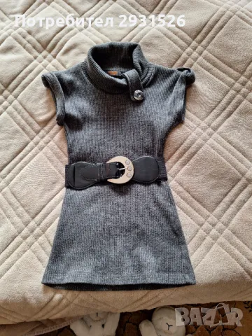 Детска плетена туника с колан 140см , снимка 1