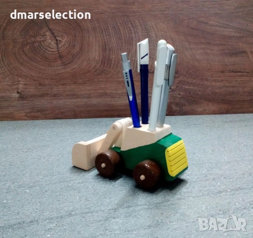 Малък декоративен дървен багер-моливник DMAR 136C, снимка 2 - Други - 51591386