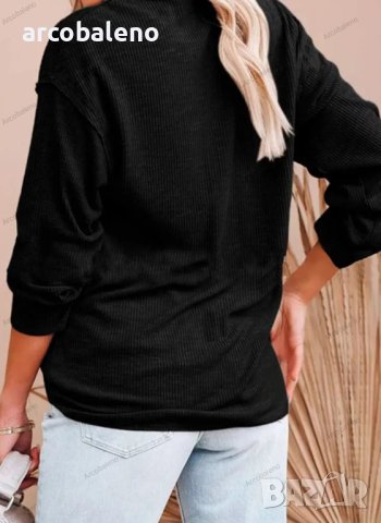 Дамска едноцветна блуза с копчета и дълъг ръкав, 5цвята - 023, снимка 11 - Блузи с дълъг ръкав и пуловери - 41948867