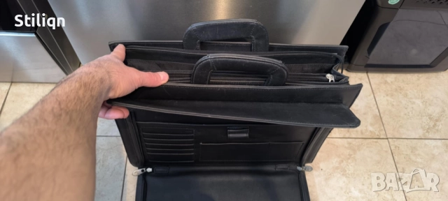 Бизнес чанта за ръка, от черна еко кожа унисекс., снимка 3 - Чанти - 52922666