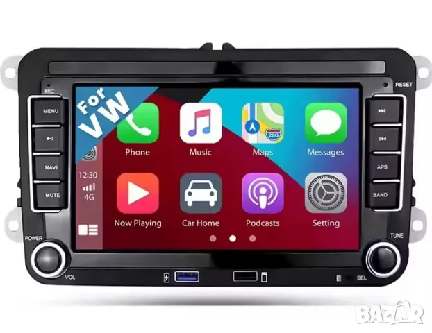 Мултимедия, VW, плеър, двоен дин, volkswagen, навигация, Golf 5 6, passat, touran, Seat, Skoda, Голф
