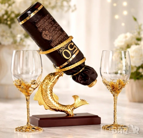 Оригинален подарък за рожден ден на мъж / жена Рибар, зодия Риби, Златна сватба и др.