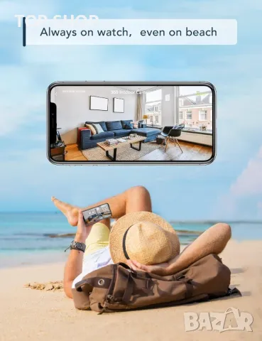 GNCC вътрешна охранителна камера 1080P, SD&Cloud, 2.4G WiFi, 2 броя, снимка 3 - IP камери - 49937576