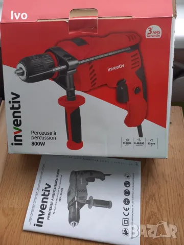 Ударна бормашина Inventiv 800W / Като нова / С кутия и свредла, снимка 16 - Бормашини - 55982444