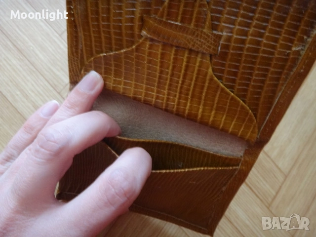 Антика - нов кожен портфейл от едно време, естествена кожа портмоне, соц, ретро, винтидж, старинен, снимка 5 - Антикварни и старинни предмети - 53134826