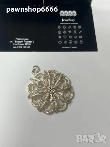 Ръчно направена сребърна висулка във филигран стил, снимка 11 - Колиета, медальони, синджири - 48585785