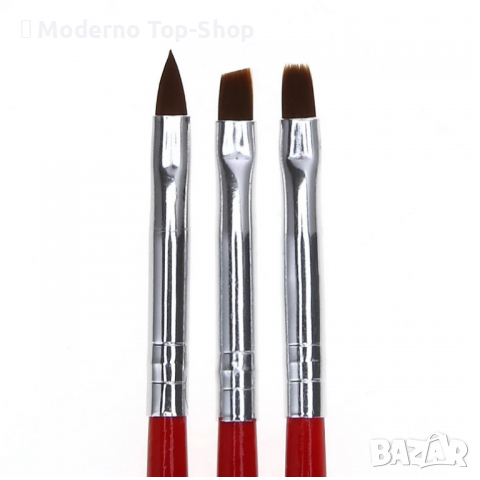 Комплект три четки за декорация и арт маникюр, снимка 2 - Продукти за маникюр - 36298477