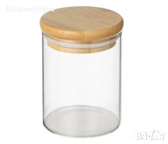 Стъклен буркан с херметичен бамбуков капак – практично решение за съхранение, снимка 5 - Други - 52336914