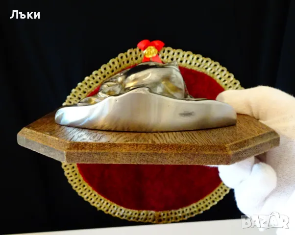 Скулптура,икона Исус от цинк,дървена основа. , снимка 3 - Икони - 47747108