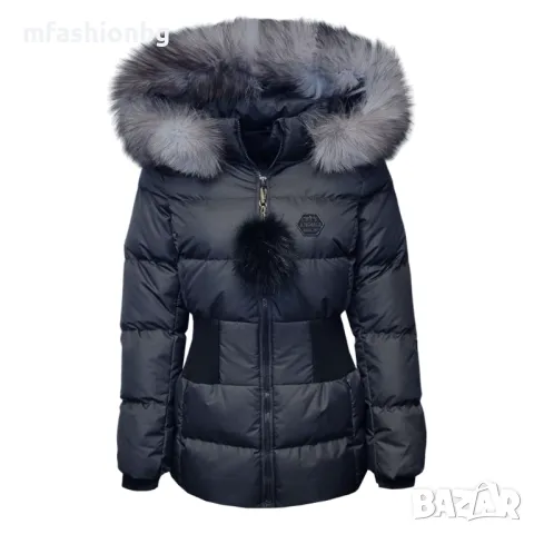 Дамско яке с вталена кройка, City Angels, естествен пух от лисица, снимка 5 - Якета - 48698470