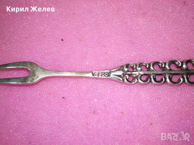 СТАРА НЕМСКА АЖУРНА КОЛЕКЦИОНЕРСКА ДЕСЕРТНА СРЕБЪРНА ВИЛИЧКА СРЕБРО 800 ПРОБА 42996, снимка 11 - Колекции - 44372704