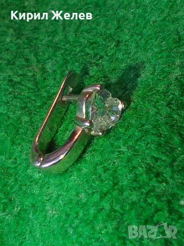 СКЪПОЦЕННА СРЕБЪНА ОБЕЦА РОДИРАНО СРЕБРО 925 с ФАСЕТИРАН ЦИРКОН и АНГЛИЙСКО ЗАКОПЧАВАНЕ 28563, снимка 2 - Обеци - 41462150
