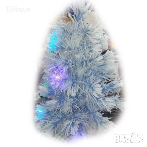 Елегантна елха в бял и син цвят 60 см – Стилна празнична декорация, снимка 2 - Други стоки за дома - 52448911