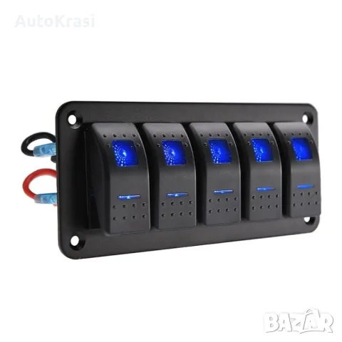 Панел за вграждане с 5 бутона ON-OFF универсални 12-24V за лед светлини - C00500
